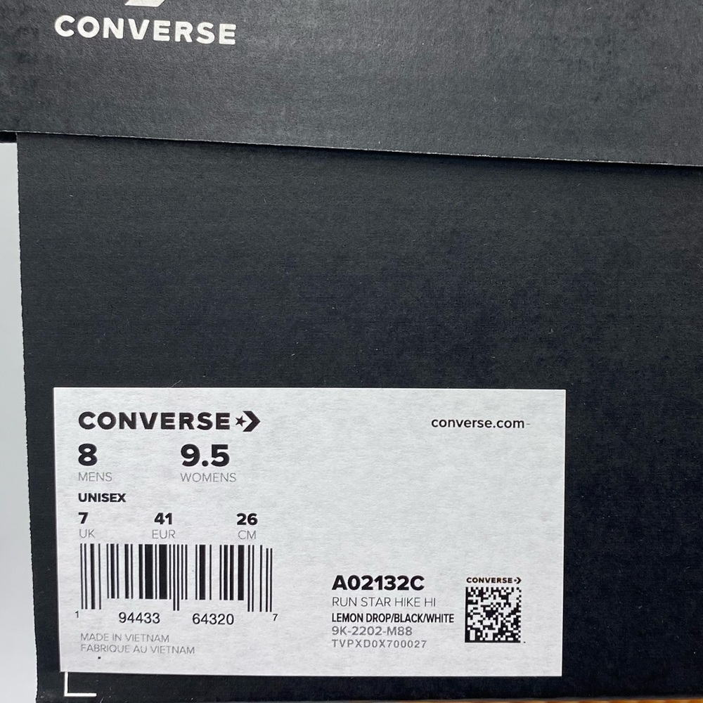 Converse Run Star Hike HI Shoes Sneakers "Lemon Drop" - A02132C - Picture 6 of 7
